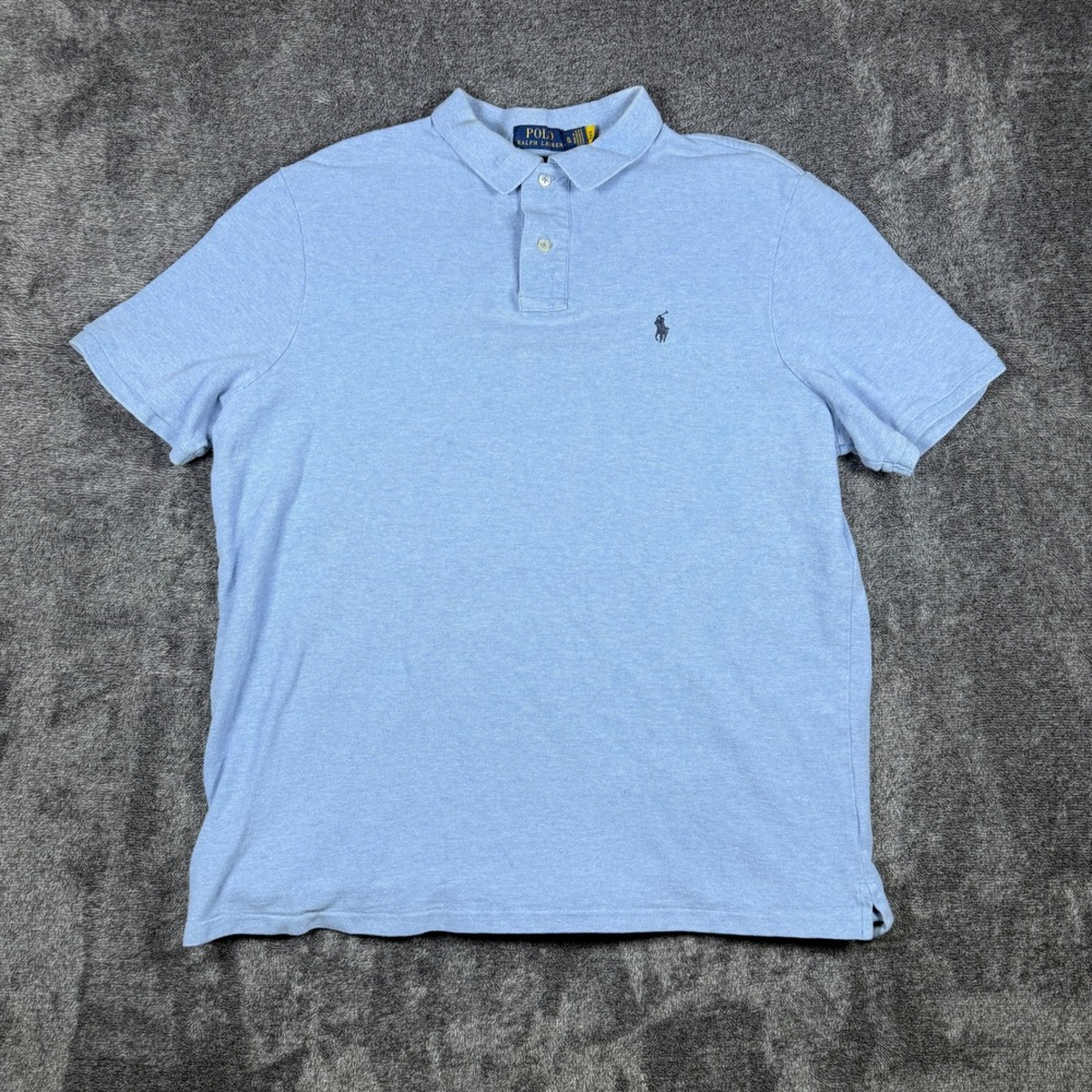 Polo Ralph Lauren Mens XL Classic Fit Light Blue Cotton Short Sleeve Polo Shirt